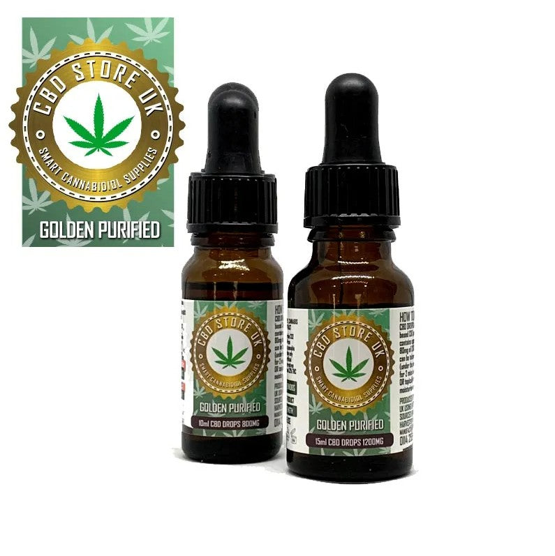 CBD DROPS | GOLDEN PURIFIED | Full Spectrum CBD | Smooth Clean Taste