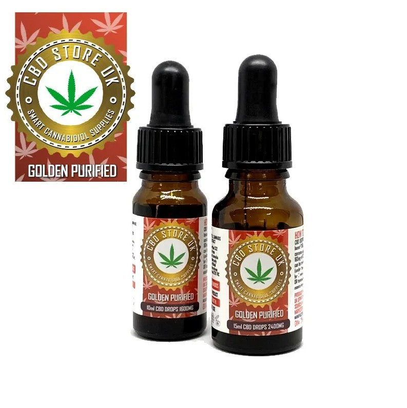 CBD DROPS | GOLDEN PURIFIED | Full Spectrum CBD | Smooth Clean Taste