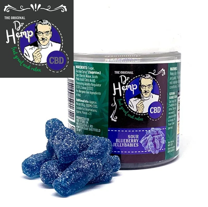 CBD EDIBLES | SOUR BLUEBERRY JELLY BABIES | 1000mg CBD